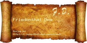 Friedenthal Dea névjegykártya